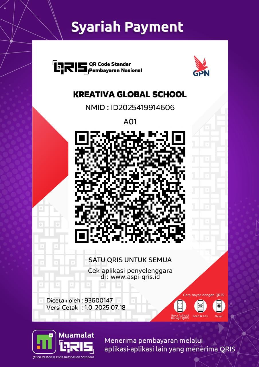 QRIS payment for Kreativa Global School